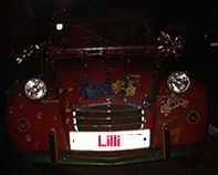 Abends: Lilli auf der Strae. Die Autonummer ist ausgeblendet (Nur im Bild)