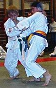 Manuel Novotny vom Judoclub Mattersburg k�mpft gegen einen Neunkirchner Judoka